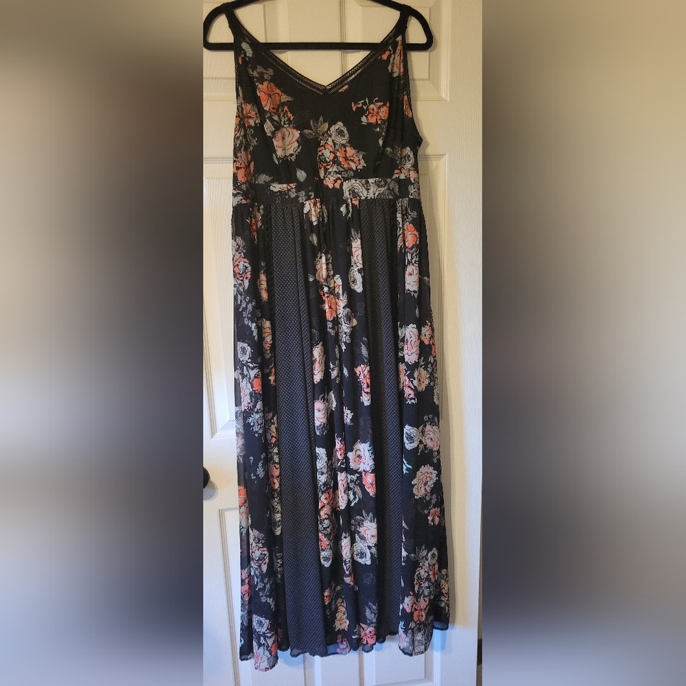 Torrid Floral Black Maxi Dress